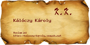Kálóczy Károly névjegykártya