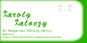 karoly kaloczy business card